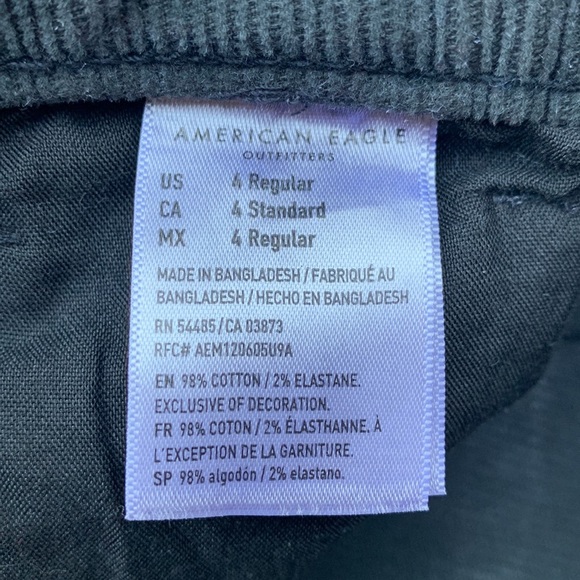 American Eagle Outfitters Superstretch charcoal gray corduroy pants size 4 - Picture 5 of 10